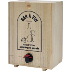 Gifi Distributeur de vin en bois pour cubi 5L