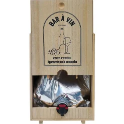 Gifi Distributeur de vin en bois pour cubi 5L