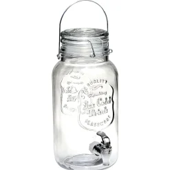 Gifi Distributeur forme bocal en verre transparent cont. 3,8 L