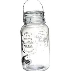 Gifi Distributeur forme bocal en verre transparent cont. 3,8 L