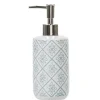 Gifi Aménagement Salle De Bain^Distributeur savon céramique design rosace blanc bleu