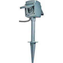 Gifi Accessoires Électriques^Double prise à planter vert