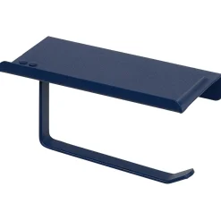 Gifi Equipement Wc^Dérouleur papier WC inox bleu Sunflow à visser ou coller 17,4x9xH8cm