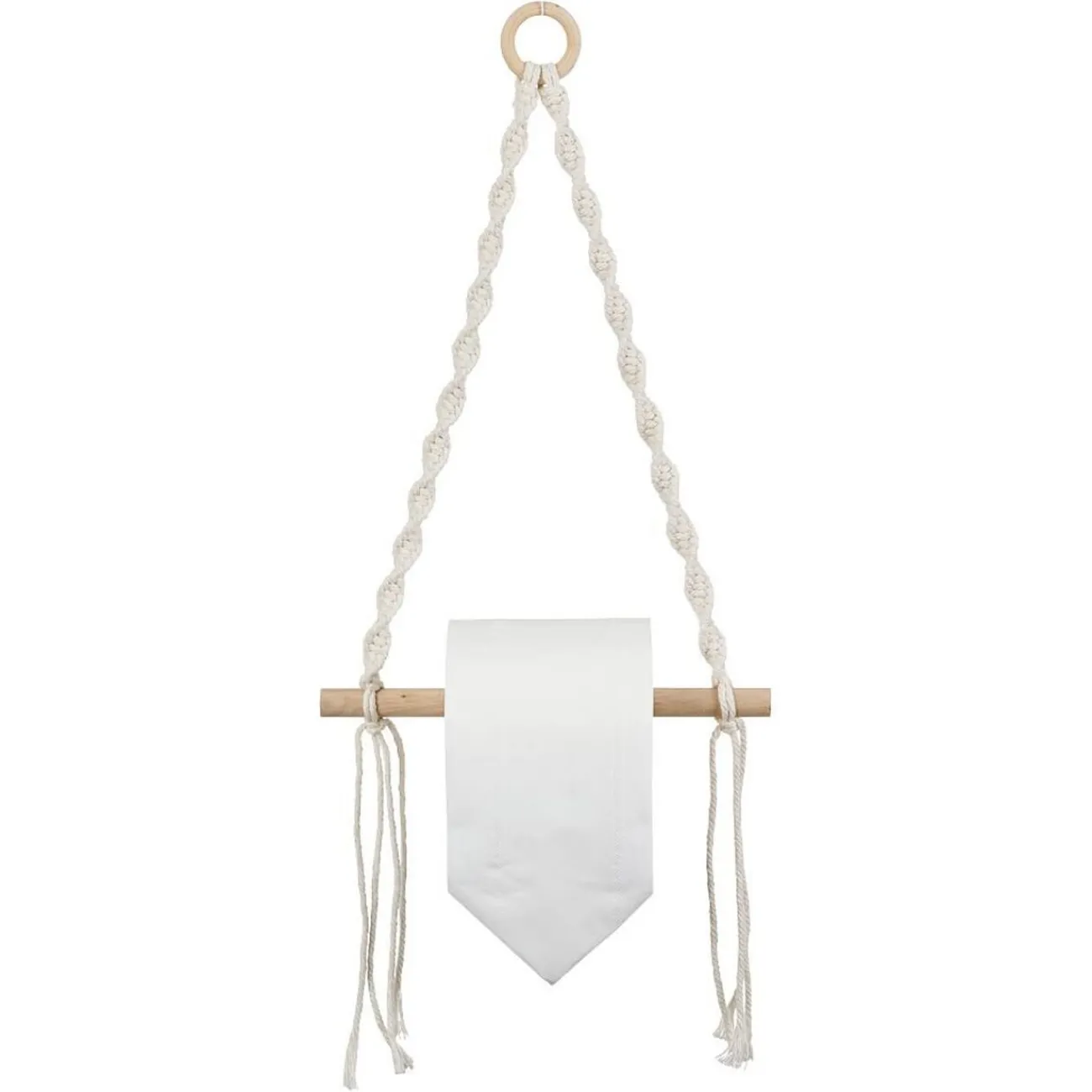 Gifi Equipement Wc^Dérouleur papier WC macramé 20xH54cm