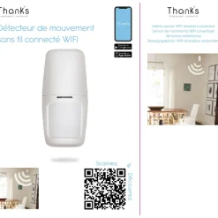 Gifi Sécurité De La Maison^Détecteur de mouvement sans fil connecté WIFI