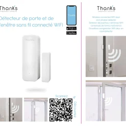 Gifi Sécurité De La Maison^Détecteur d'ouverture de porte et fenêtre connecté WIFI