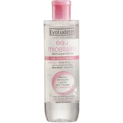 Gifi Beauté^Eau micellaire Evoluderm démaquillante peaux sèches 250 ml