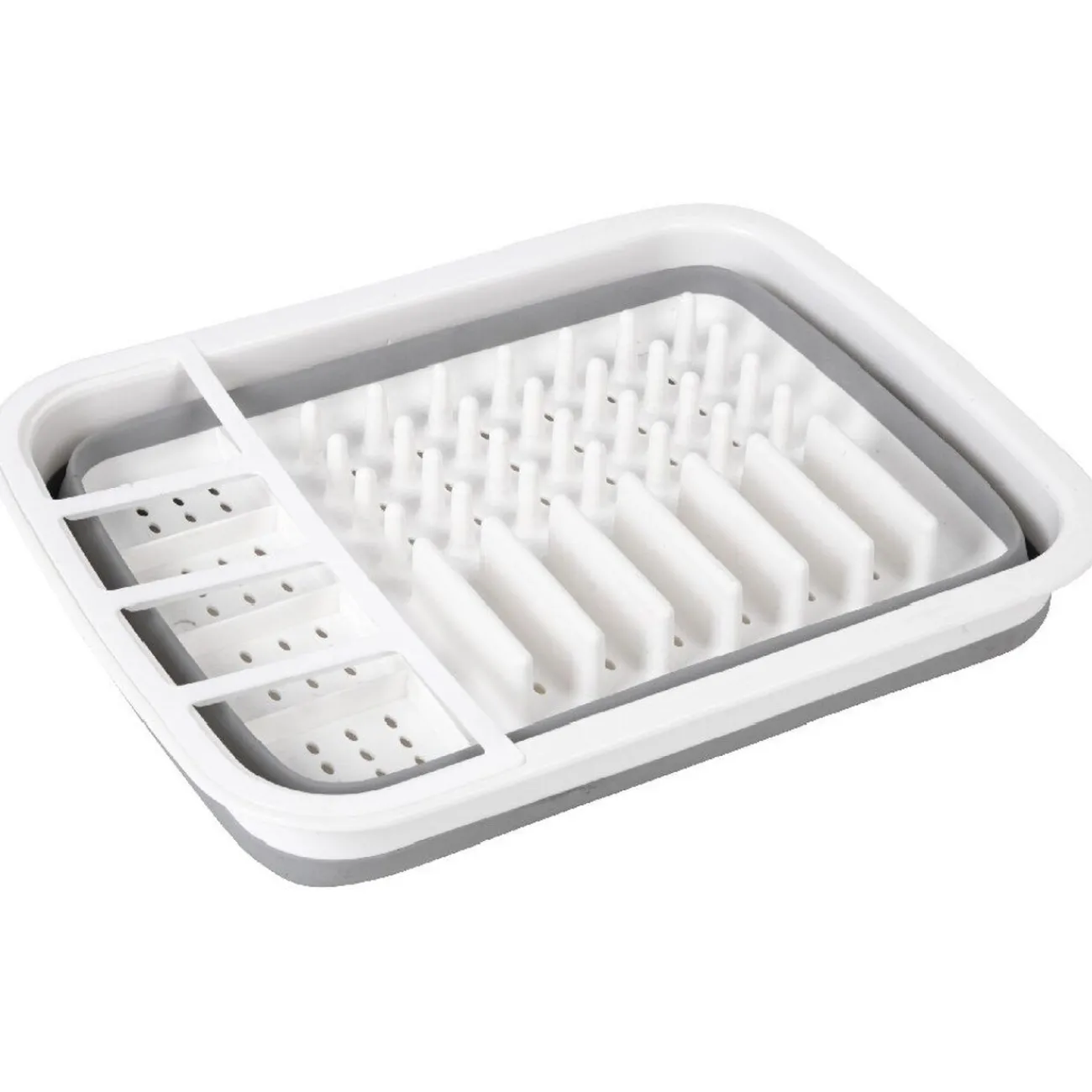 Gifi Egouttoir à vaisselle rétractable blanc gris