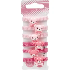 Gifi Beauté^Elastique cheveux nounours rose x6