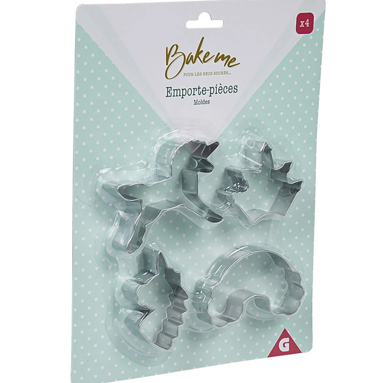 Gifi Emporte pièce forme Licorne Arc en ciel Couronne x4