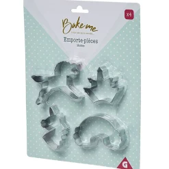 Gifi Emporte pièce forme Licorne Arc en ciel Couronne x4