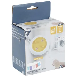 Gifi Entretien Du Linge|Enrouleur corde à linge rétractable 8 m jaune et blanc