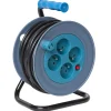 Gifi Accessoires Électriques^Enrouleur de câble compact 15 m multiprises x4 bleu et noir