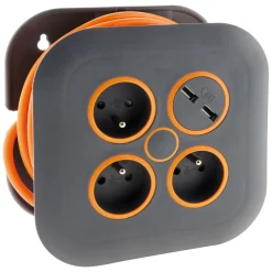 Gifi Accessoires Électriques^Enrouleur 7M - 3 prises 16A+2USB