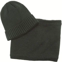 Gifi Beauté^Ensemble Bonnet et Tour de cou en acrylique polyester noir