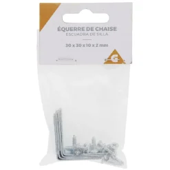 Gifi Quincaillerie^Equerre chaise 30x30x10 mm - Largeur 2 mm