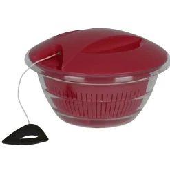 Gifi Essoreuse à salade 4 en 1 transparente et rouge