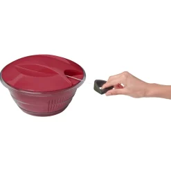 Gifi Essoreuse à salade 4 en 1 transparente et rouge
