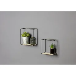 Gifi Rangement|Etagère carré noir x2