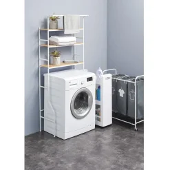 Gifi Entretien Du Linge|Etagère de rangement buanderie blanche et naturelle