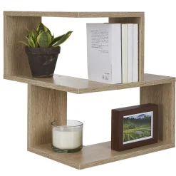 Gifi Rangement|Etagère double spécial angle couleur chêne