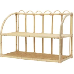 Gifi Rangement|Etagère en rotin 2 niveaux