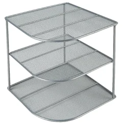 Gifi Rangement|Etagère porte-assiettes argentée