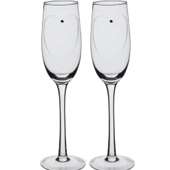Gifi Flûte à champagne avec coeur et strass x2