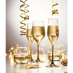 Gifi Flûte en verre Oksana dorée 17cL x4