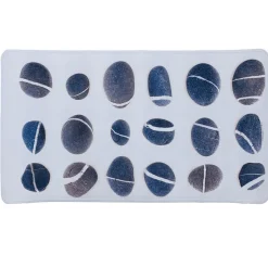 Gifi Equipement Douche^Fond de douche pvc blanc motif galets gris