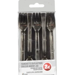 Gifi Fourchette plastique argentée x50