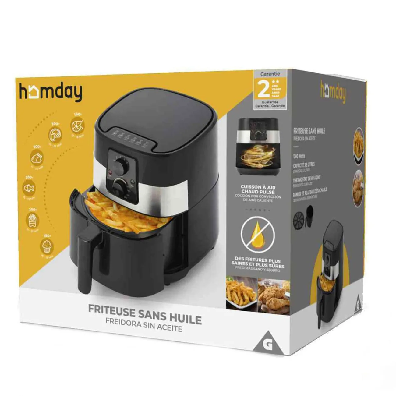 Gifi Friteuse sans huile Homday 4 L noir