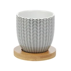 Gifi Gobelet à expresso avec sous tasse en bambou x4