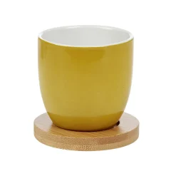 Gifi Gobelet à expresso avec sous tasse en bambou x4