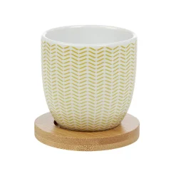 Gifi Gobelet à expresso avec sous tasse en bambou x4