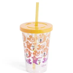 Gifi Gobelet à paille Mickey Disney Halloween fantôme orange et violet