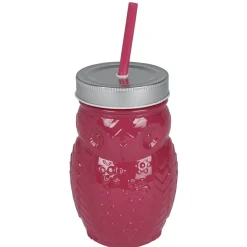 Gifi Gobelet animalier en verre + paille + couvercle