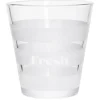Gifi Gobelet bas conique transparent rayure blanche 25cl x3 - Ø8,4 x H8 cm