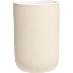 Gifi Aménagement Salle De Bain^Gobelet céramique beige intérieur blanc Ø6,8xH10cm