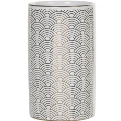 Gifi Aménagement Salle De Bain^Gobelet céramique motif écaille blanc doré