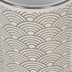 Gifi Aménagement Salle De Bain^Gobelet céramique motif écaille blanc doré