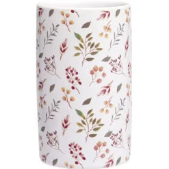Gifi Aménagement Salle De Bain^Gobelet céramique motif floral blanc et rose Ø6xH10,5cm