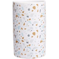 Gifi Aménagement Salle De Bain^Gobelet céramique motif terrazzo blanc et bleu Ø6xH10,5cm
