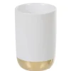 Gifi Aménagement Salle De Bain^Gobelet de savon céramique blanc cuivre