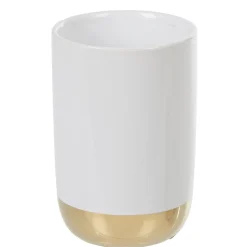 Gifi Aménagement Salle De Bain^Gobelet de savon céramique blanc cuivre