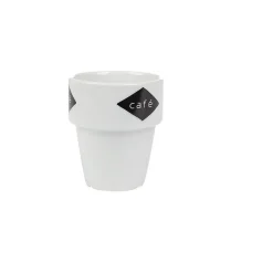 Gifi Gobelet en porcelaine design blanc noir 11 cl x4