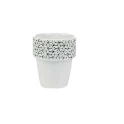 Gifi Gobelet en porcelaine design blanc noir 11 cl x4