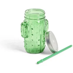 Gifi Gobelet en verre avec paille cactus