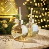 Gifi Gobelet en verre forme boule de Noël avec paille