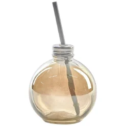 Gifi Gobelet en verre forme boule de Noël avec paille